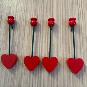Scandinavian Heart Candle Holder for Christmas Tree- set of 4